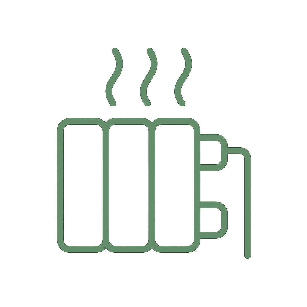 Heating radiators in each room